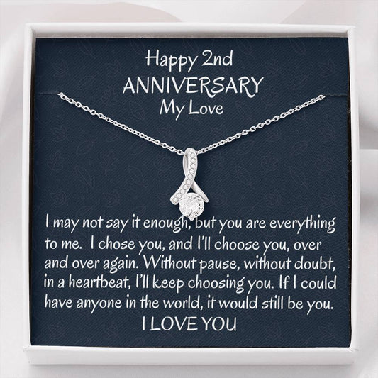 Happy 2nd Wedding Anniversary Wife Gift, Beautiful Second Anniversary Gift For Her Anniversary