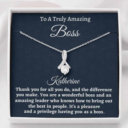 Personalized Boss Gift for Women Boss, Beautiful Necklace, Boss Lady Jewelry Gift, Appreciation Thank You Gift For An Amazing Boss