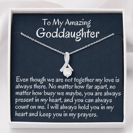 To My Goddaughter Gift, Goddaughter Gift from Godmother Beautiful Necklace Gift for Baptism, Confirmation, Graduation Birthday