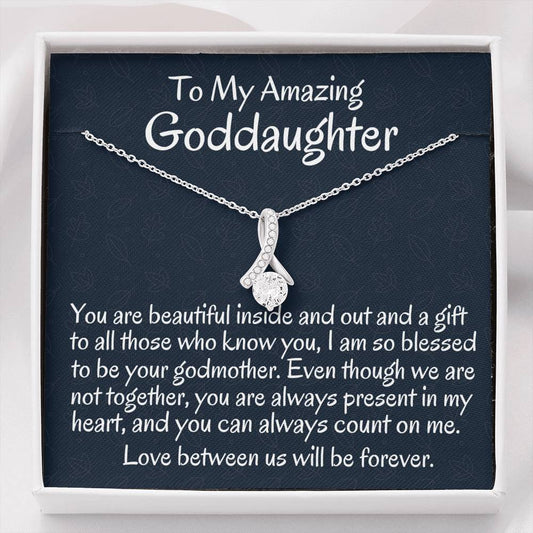 To My Goddaughter Gift, Goddaughter Gift from Godmother Alluring Beauty Necklace Gift for Baptism, Confirmation, Graduation Birthday