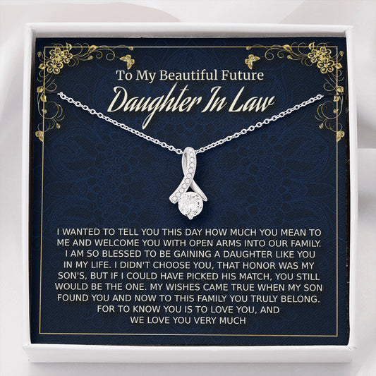 Future Daughter-In-Law Gift on Wedding Day, Beautiful Necklace, Bride Gift from Mother in Law, Bonus Daughter, Daughter in Love Jewelry