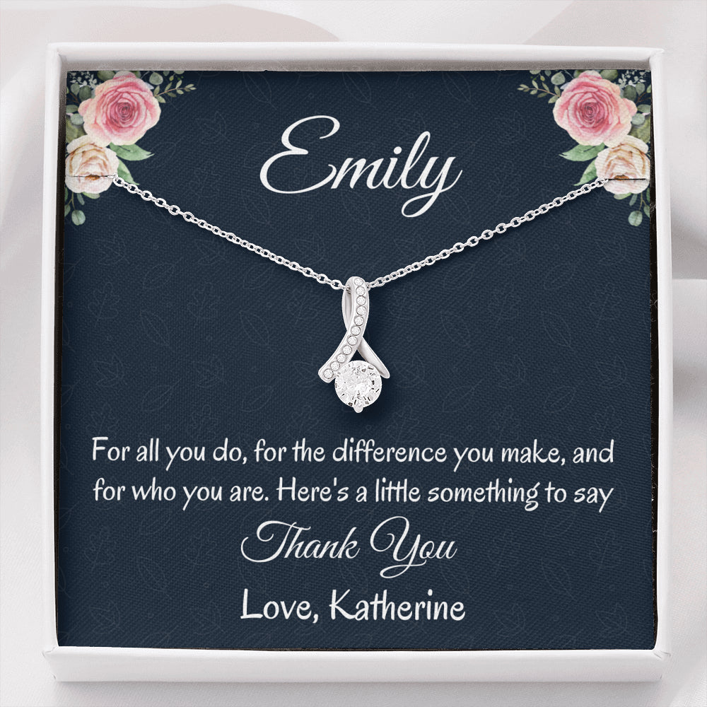 Thank You Personalized Gift, Beautiful Necklace, Mindfulness Gift For A Friend, Appreciation Jewelry Gift For Women, Thank You Gift