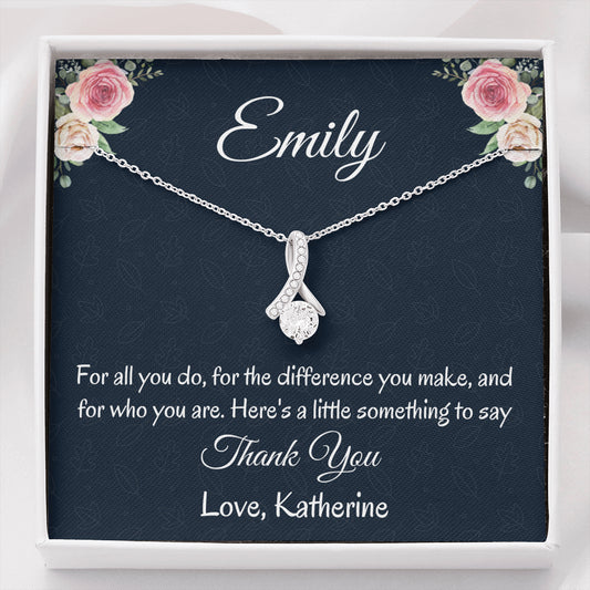 Thank You Personalized Gift, Beautiful Necklace, Mindfulness Gift For A Friend, Appreciation Jewelry Gift For Women, Thank You Gift