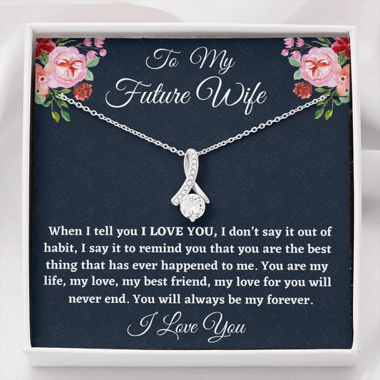 To My Future Wife Necklace Gift, Birthday Gift For Fiancee, Love Knot Necklace For Her Anniversary, Gift For Her, Gift For Engaged Girlfriend