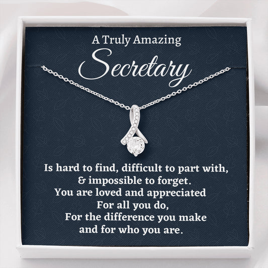 Secretary Gift, Appreciation Gift For A Secretary, Beautiful Necklace Personalized Gift, Jewelry Gift For Women, Farewell Gift