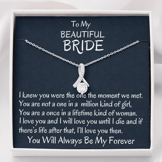 To My Bride Beautiful Necklace Gift, From Groom To Bride, Wedding Day Gift For Bride From Groom, To My Bride Gift