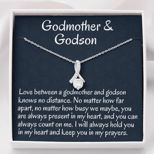 Godmother & Godson Gift Necklace, Alluring Beauty Necklace Gift for Godmother, Birthday Gift