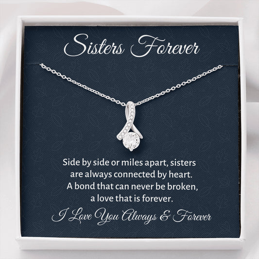 Forever Sister Gift, Beautiful Necklace Gift For Sister, Sister To Sister Christmas or Birthday Gift, Big Sis or Little Sis Gift