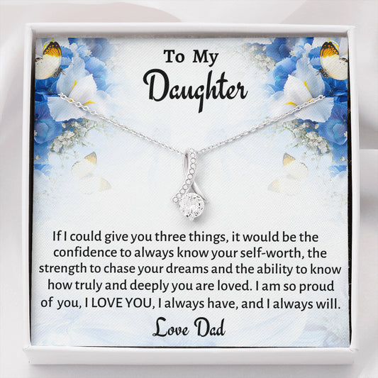 To My Daughter Beautiful Necklace Gift, Know You Are Deeply Loved Necklace, Gift for Daughter from Dad Birthday, Graduation or Christmas Present