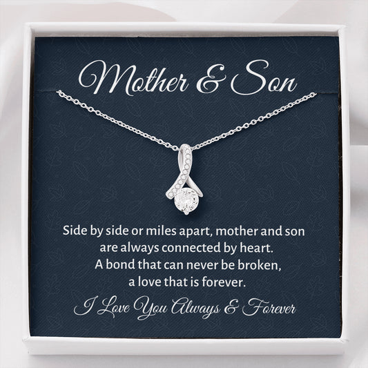 Mother & Son Beautiful Necklace Gift, Mom Birthday Gift or Christmas Present from Son, To Parents Appreciation Gift