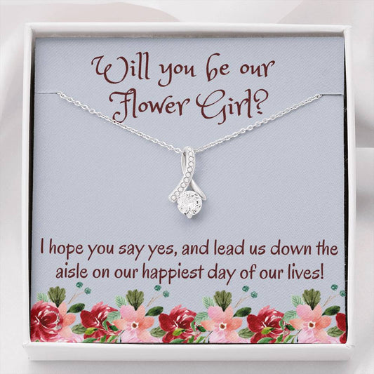 Flower Girl Necklace Gift, Wedding Gift From The Bride Flower Girl Beautiful Necklace