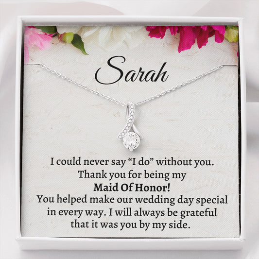 Maid of Honor Thank You Gift From Bride,Personalized Maid of Honor Thank You Gift, Beautiful Necklace, Appreciation Gift, Jewelry Gift, Matron of Honor Gift