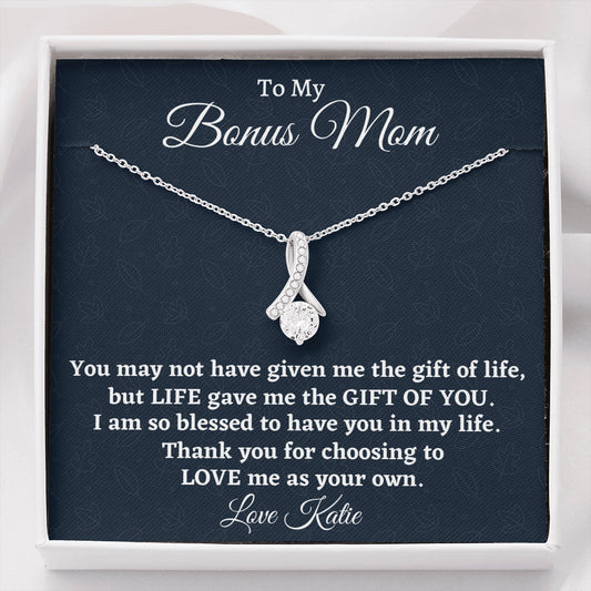 Stepmom Necklace Gift, Gift for Bonus Mom, Beautiful Necklace, Birthday Gift From Stepdaughter, Christmas Gift For Mother In Law From Bonus daughter