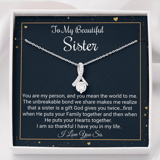 To My Sister Necklace Gift, Beautiful Necklace, Birthday Gift For A Sister, Christmas Gift, Gift For Soul Sister, My Best Friend