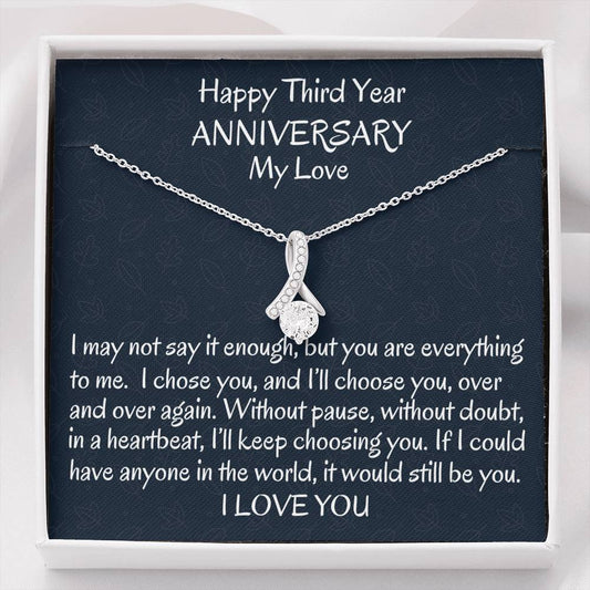 Happy 3rd Wedding Anniversary Beautiful Wife Gift, Third Anniversary Gift For Her Anniversary