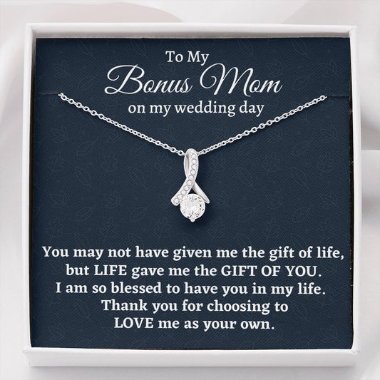 Stepmother Wedding Gift from Bride, Beautiful Necklace, Bonus Mom Gift, To Stepmom of the Bride Gift, Wedding Jewelry for Stepmom