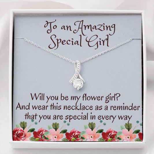 Beautiful Flower Girl Necklace Gift, Wedding Gift From The Bride Flower Girl