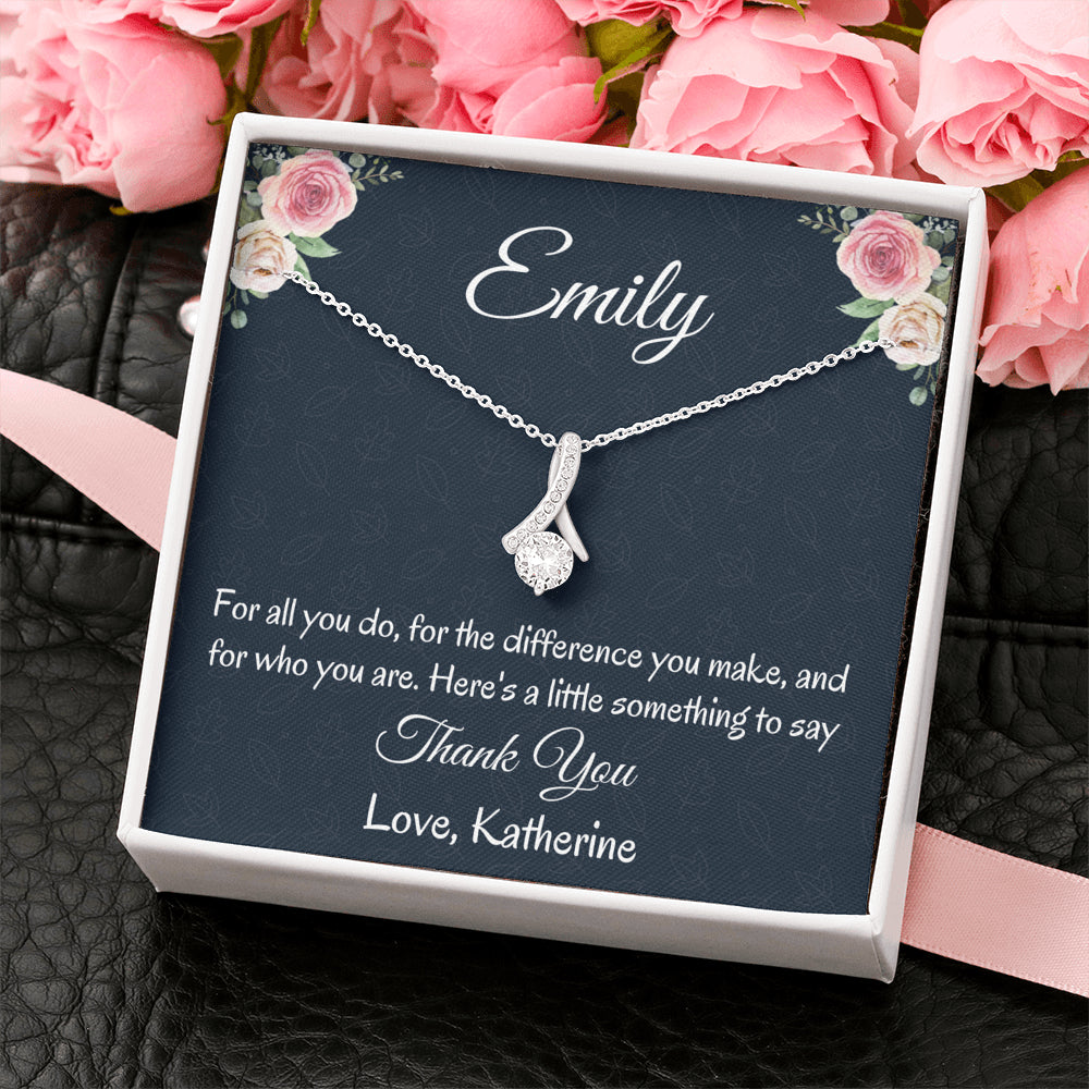 Thank You Personalized Gift, Beautiful Necklace, Mindfulness Gift For A Friend, Appreciation Jewelry Gift For Women, Thank You Gift