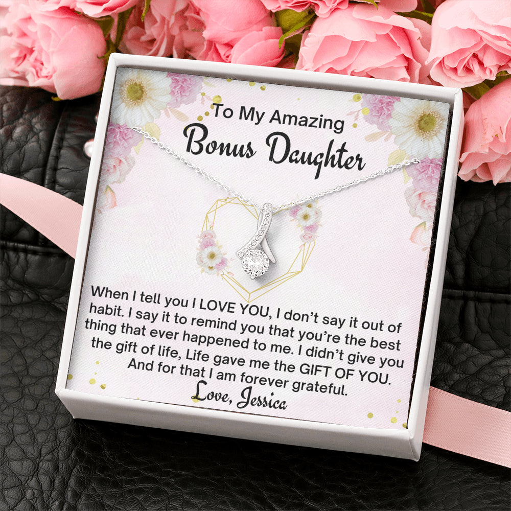 To My Bonus Daughter Personalized Gift, Stepdaughter Gift, Beautiful Necklace, Bonus Daughter Birthday Gift, Gift for Bonus Daughter, Daughter in Law