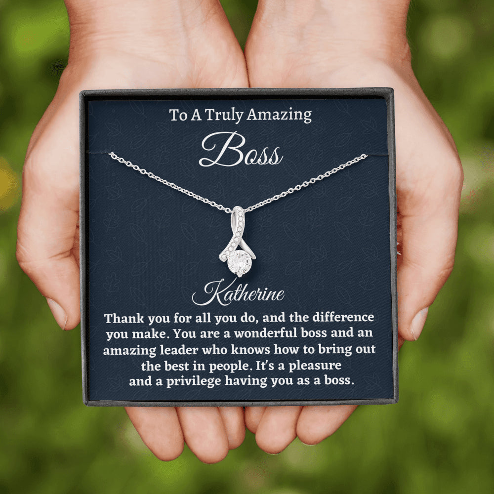 Personalized Boss Gift for Women Boss, Beautiful Necklace, Boss Lady Jewelry Gift, Appreciation Thank You Gift For An Amazing Boss