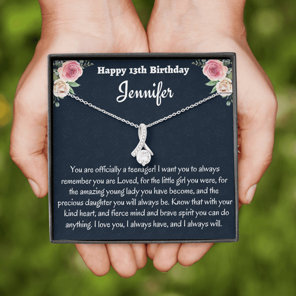 Birthday Gift for 13 Year Old Girl, Personalized Thirteenth Birthday Gift, Beautiful Necklace, Birthday Present for 13 Year Old, Teen Birthday Gift, Officially A Teenager Gift.