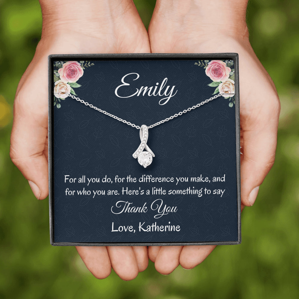 Thank You Personalized Gift, Beautiful Necklace, Mindfulness Gift For A Friend, Appreciation Jewelry Gift For Women, Thank You Gift
