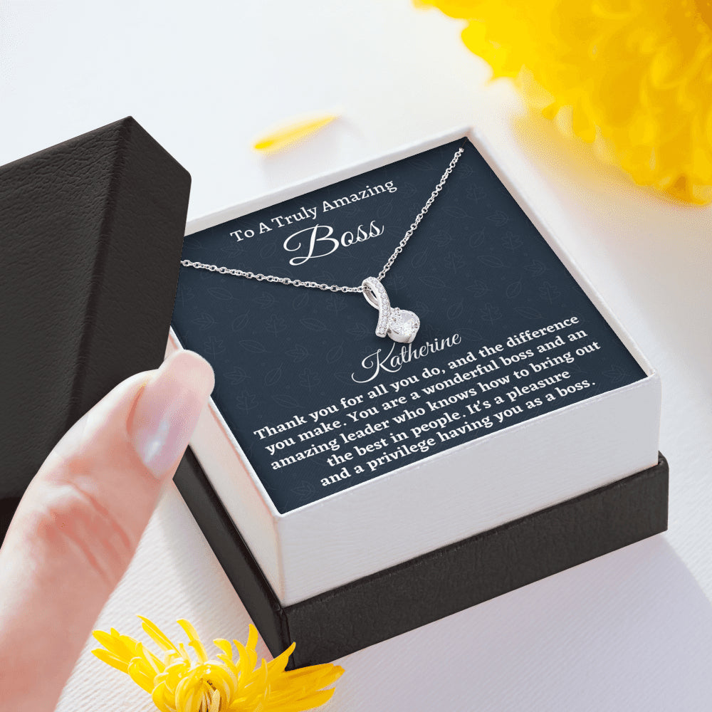 Personalized Boss Gift for Women Boss, Beautiful Necklace, Boss Lady Jewelry Gift, Appreciation Thank You Gift For An Amazing Boss