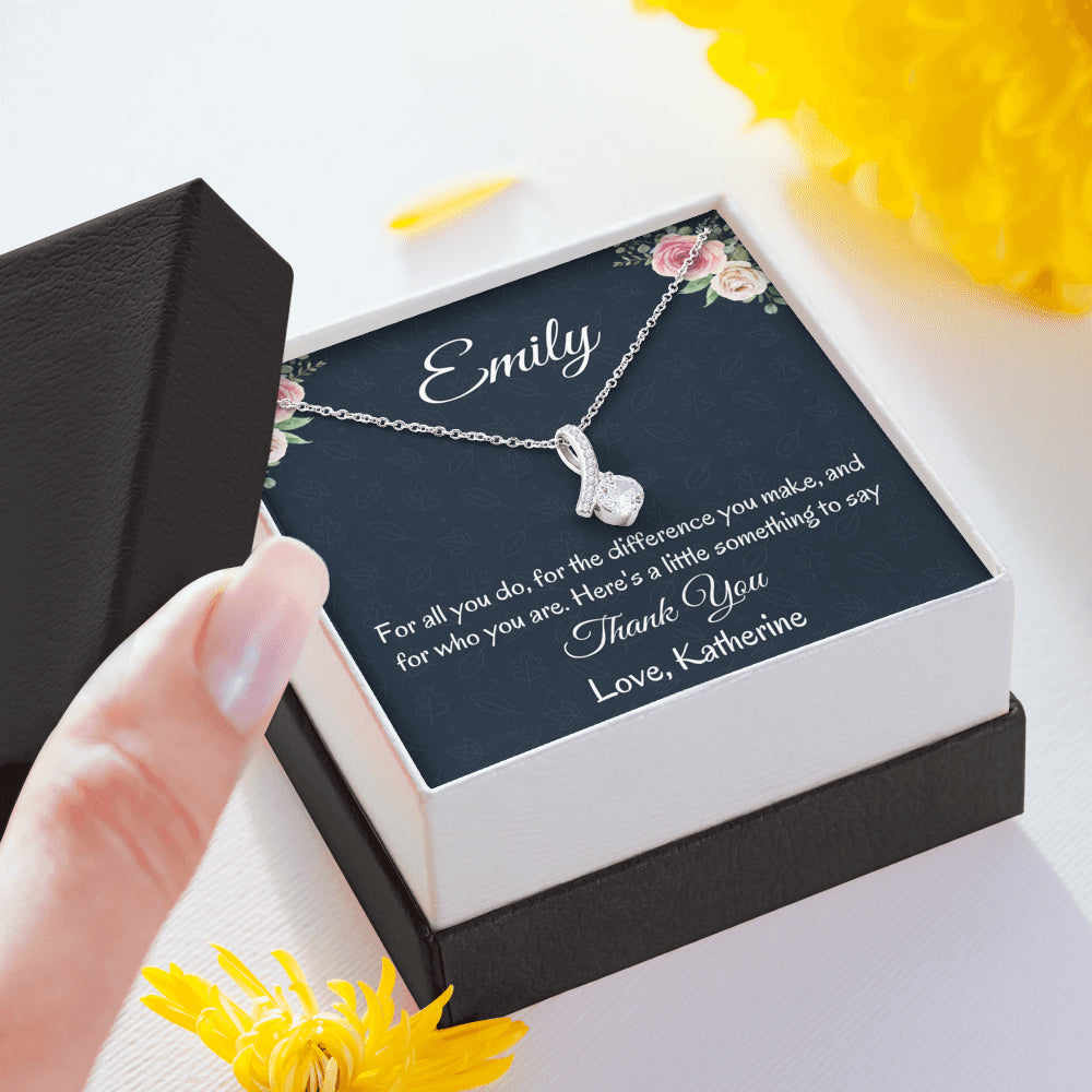 Thank You Personalized Gift, Beautiful Necklace, Mindfulness Gift For A Friend, Appreciation Jewelry Gift For Women, Thank You Gift