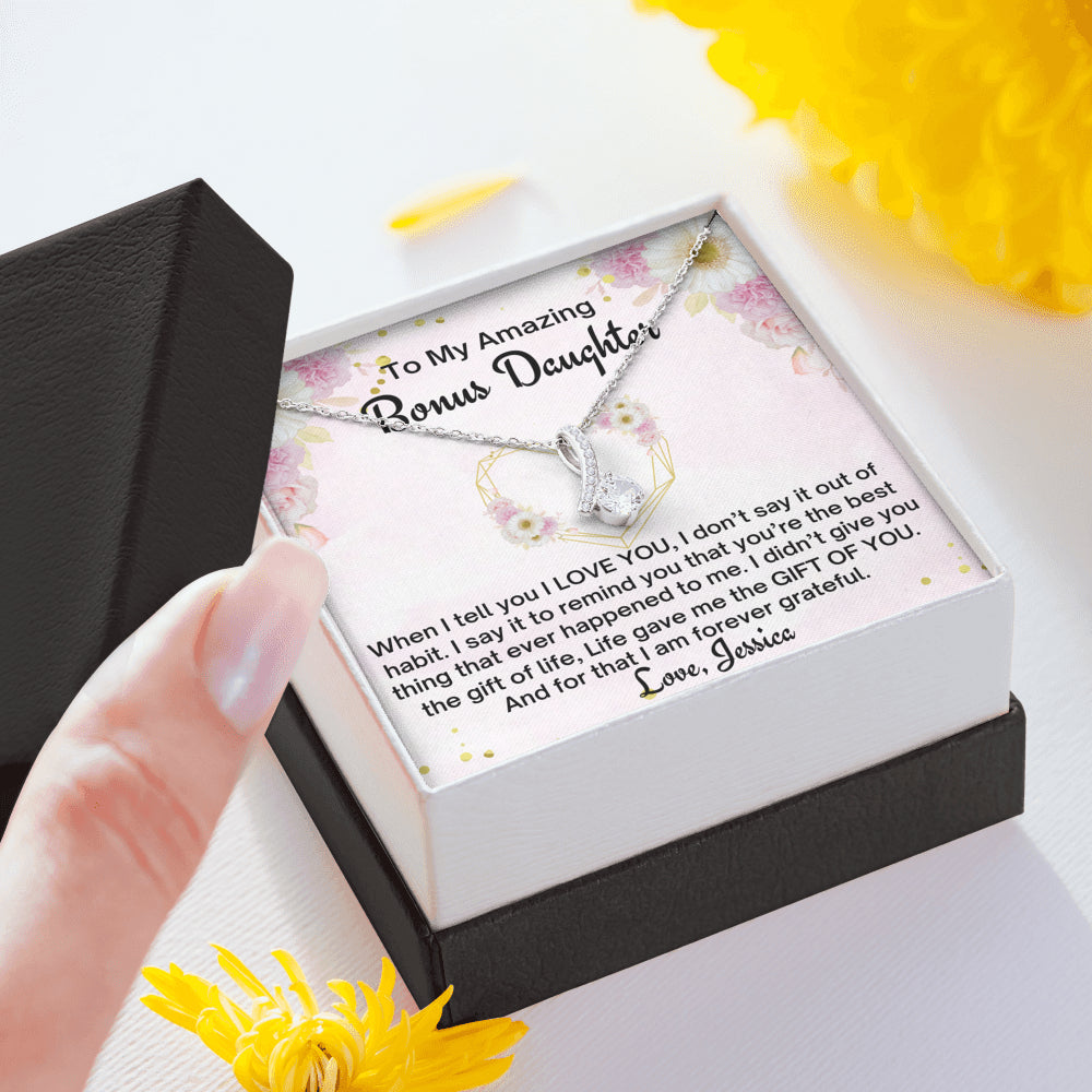 To My Bonus Daughter Personalized Gift, Stepdaughter Gift, Beautiful Necklace, Bonus Daughter Birthday Gift, Gift for Bonus Daughter, Daughter in Law