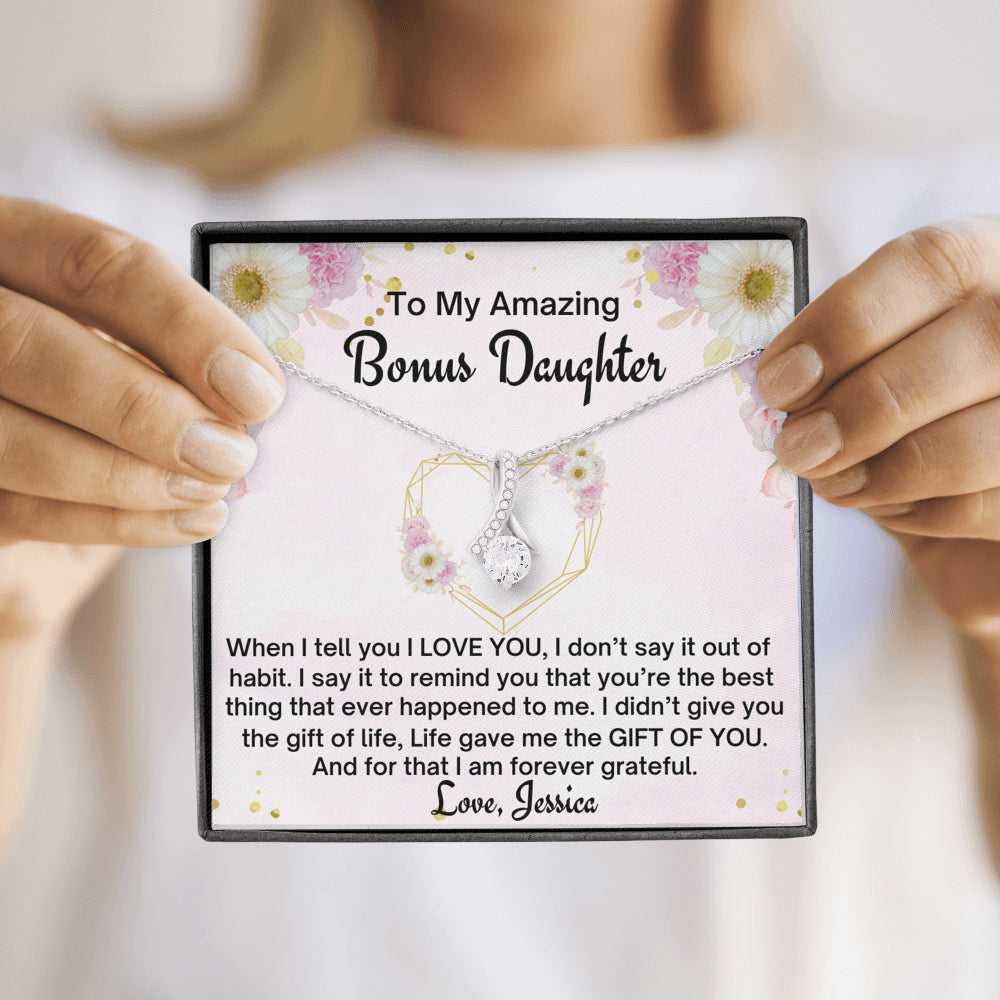 To My Bonus Daughter Personalized Gift, Stepdaughter Gift, Beautiful Necklace, Bonus Daughter Birthday Gift, Gift for Bonus Daughter, Daughter in Law