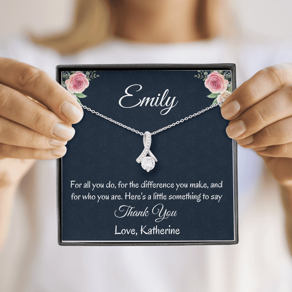 Thank You Personalized Gift, Beautiful Necklace, Mindfulness Gift For A Friend, Appreciation Jewelry Gift For Women, Thank You Gift