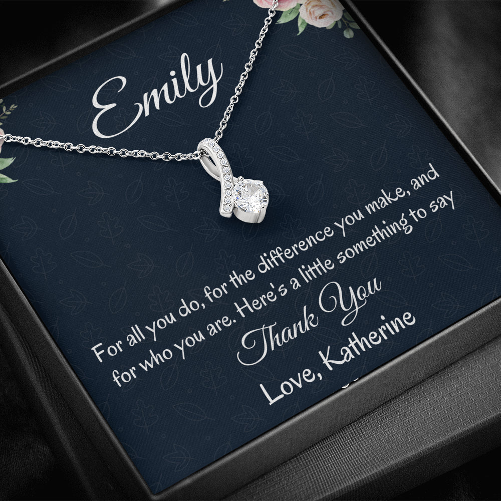 Thank You Personalized Gift, Beautiful Necklace, Mindfulness Gift For A Friend, Appreciation Jewelry Gift For Women, Thank You Gift