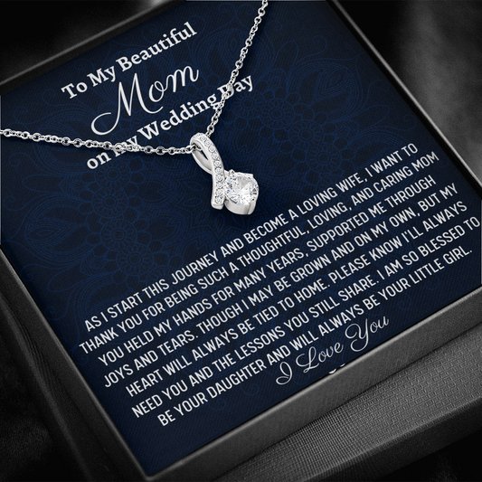 Mom Wedding Gift From Bride, Beautiful Necklace, Gift From Daughter To Mother On Wedding Day, Thank You Mom Gift, Bride To Mom Gift