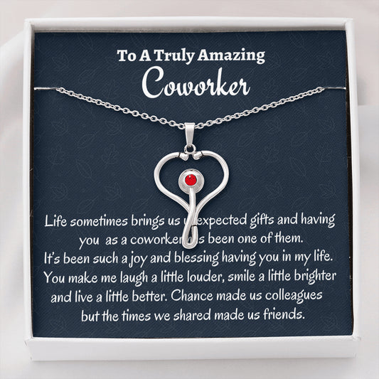 Coworker Necklace Gift, Appreciation Gift For A Coworker, Stethoscope Necklace Nurse Colleague Gift, Jewelry Gift For Women Nurses