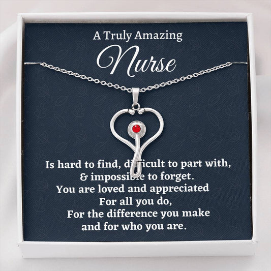 Nurse Gift, Appreciation Gift For A Nurse, Stethoscope Necklace, Personalized Nurse Gift, Jewelry Gift For Women