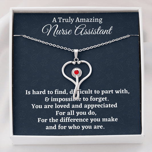 Nurse Assistant Gift, Appreciation Gift For A Nurse Assistant, Stethoscope Necklace Personalized Gift, Jewelry Gift For Women