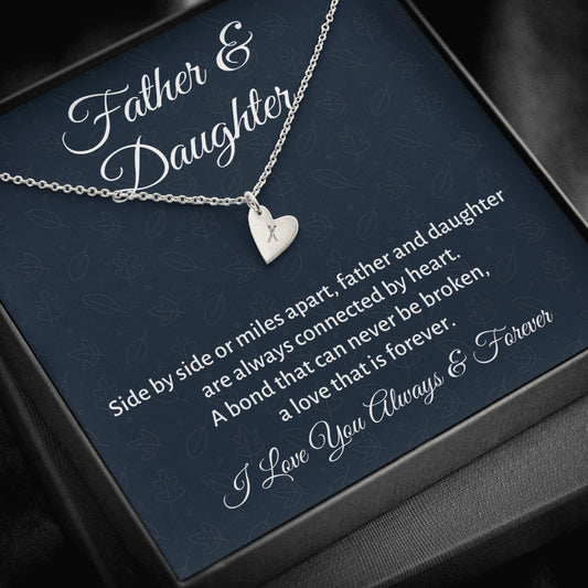 Father & Daughter Initials Heart Necklace Gift, Daughter Birthday or Christmas Present from Dad, Daughter Appreciation Gift