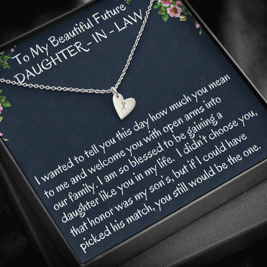 Future Daughter-In-Law Gift on Wedding Day – Sweetest Hearts Necklace, Bride Gift from Mother in Law, Bonus Daughter Jewelry