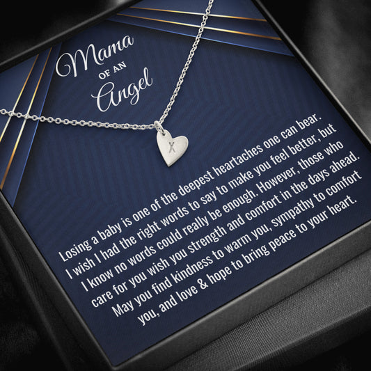 Miscarriage Gift, Mama of an Angel, Hearts Initials Pregnancy Loss Necklace, Sorry for Your Loss, Angel Baby, Bereavement Gift, Miscarriage Keepsake
