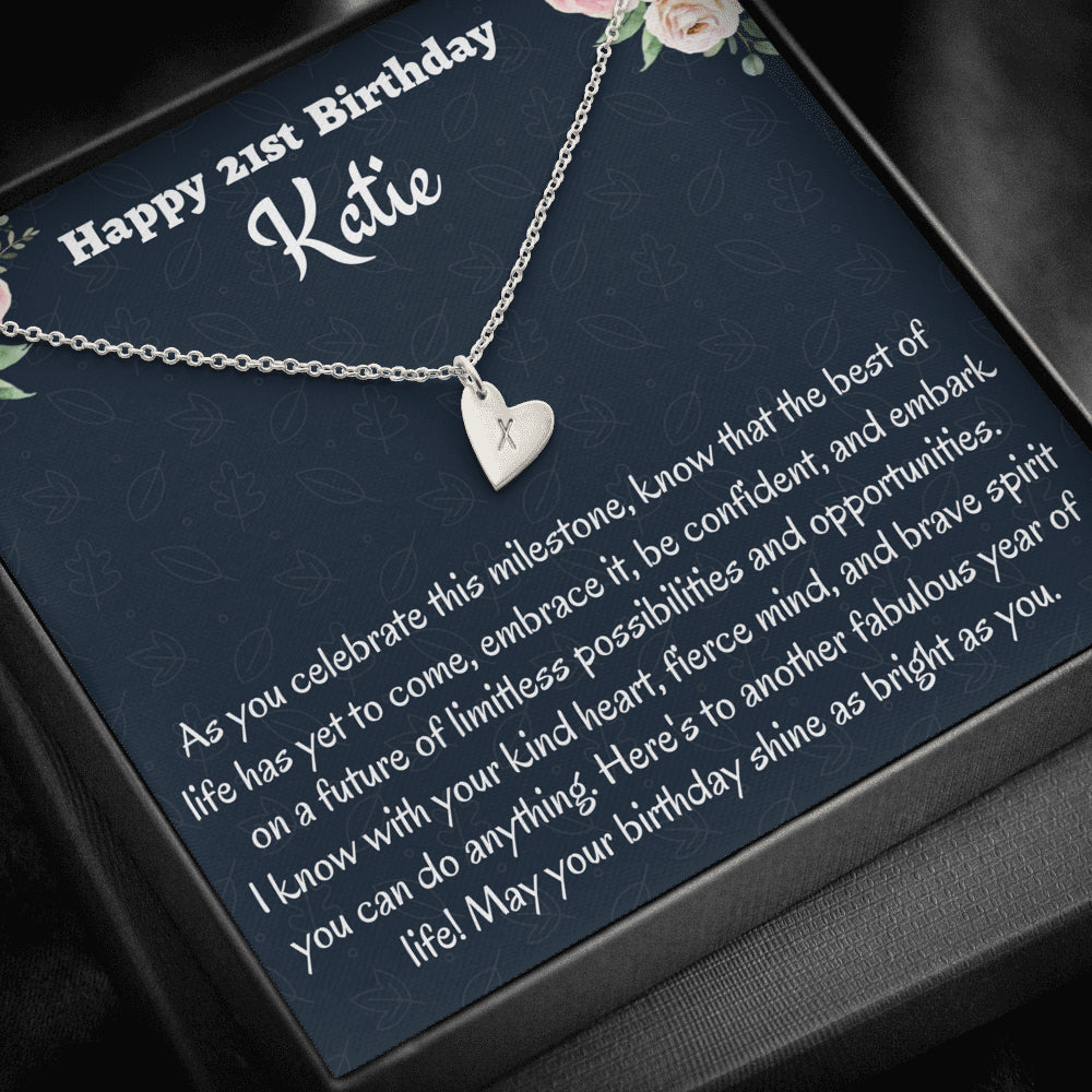Personalized 21st Birthday Gift, Sweetest Hearts Necklace, Birthday Present for 21 Year Old, Birthday Gift For Her, Birthday Gift for Friend or Daughter.