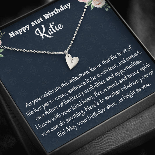Personalized 21st Birthday Gift, Sweetest Hearts Necklace, Birthday Present for 21 Year Old, Birthday Gift For Her, Birthday Gift for Friend or Daughter.