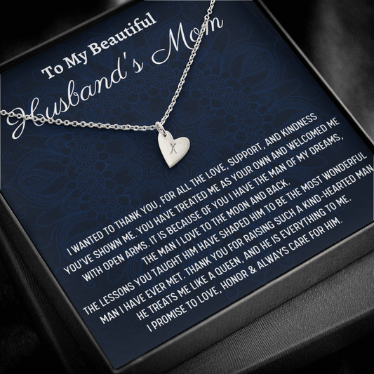 To My Husbands Mom Gift, Hearts Necklace, Mother's Day Gift, Christmas Gift for Husbands Mom, Mother-In Law Gift