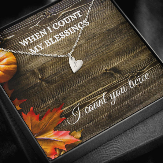 Thanksgiving Jewelry, Thankful For You Necklace, Hearts Initials Necklace, Appreciation Necklace Thanksgiving for Her, Family Apart Gift