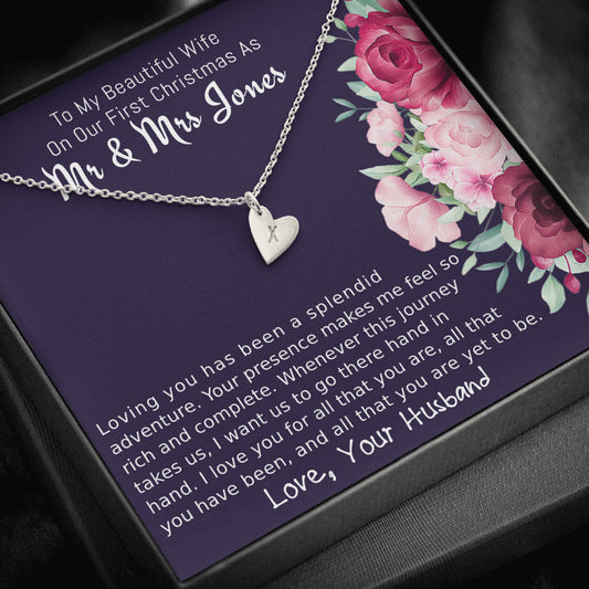 Personalized To My Wife Sweetest Hearts Necklace Gift, On Our First Christmas Gift for Wife, Jewelry Gift For Wife From Husband, To My Soulmate Gift