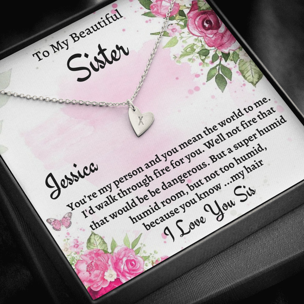 To My Sister Gift, Personalized Sweetest Hearts Necklace, Gift For Soul Sister, Birthday Gift For A Sister, Best Friend Christmas Gift
