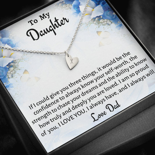 To My Daughter Sweetest Hearts Necklace Gift, Know You Are Deeply Loved Necklace, Gift for Daughter from Dad Birthday, Graduation or Christmas Present