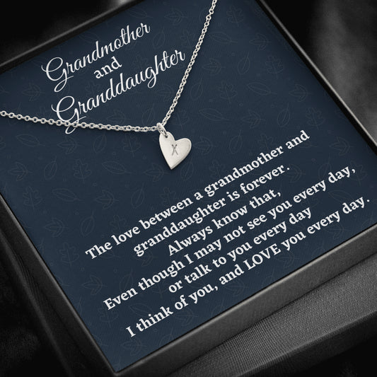 Grandmother & Granddaughter Necklace, Sweetest Heart Necklace Grandma Gift, Granddaughter Gift, Birthday Christmas Gift