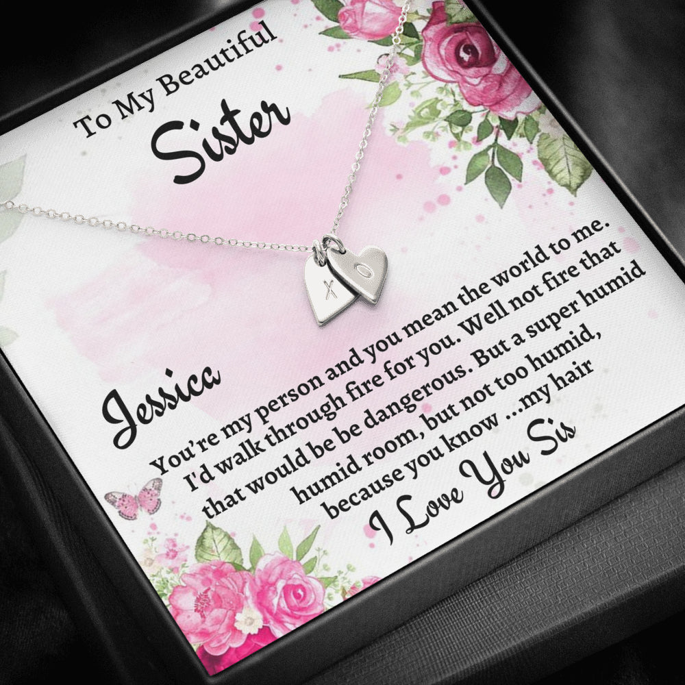 To My Sister Gift, Personalized Sweetest Hearts Necklace, Gift For Soul Sister, Birthday Gift For A Sister, Best Friend Christmas Gift