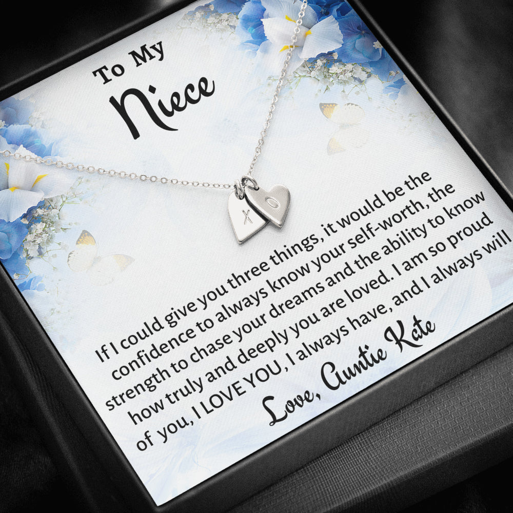 To My Niece Sweetest Hearts Necklace Gift, Know You Are Deeply Loved Necklace, Gift for Niece from Aunt, Birthday, Graduation or Christmas Present