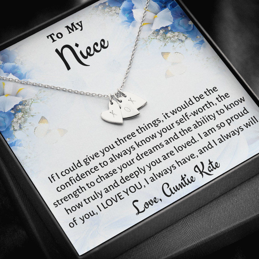 To My Niece Sweetest Hearts Necklace Gift, Know You Are Deeply Loved Necklace, Gift for Niece from Aunt, Birthday, Graduation or Christmas Present